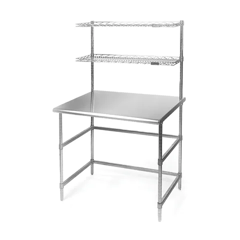 Marketlab-50428 adjusTable® Cleanroom Station with Overhead System Chrome, 36"W x 24"D x 63"H, 1/ea