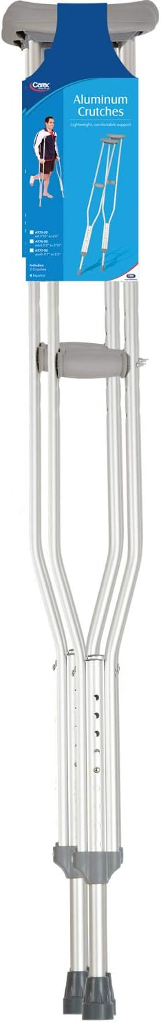A2Z Mobility-PB-67 Push Button Adjustable Aluminum Crutches Adult: 5'2 " to 5'10