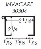 Therafin-30304-Soporte de media bandeja, canal de acero para Invacare, abatible 