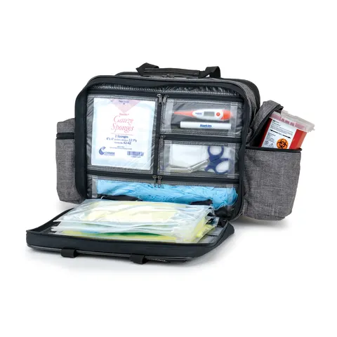 Hopkins Medical/Marketlab-532021-HGR Antimicrobial EZ View Med Bag® • 14"W x 8"D x 11.75"H, Heather Gray, 1/ea