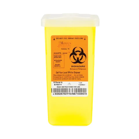 Marketlab-53209-YL Stackable Sharps Container, 1qt, 12/pk