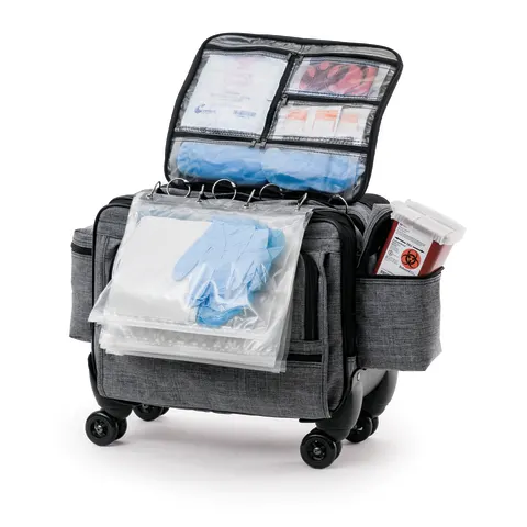Hopkins Medical/Marketlab-532360-HGR 4-Wheel Antimicrobial Rolling Med Bag, 1/ea