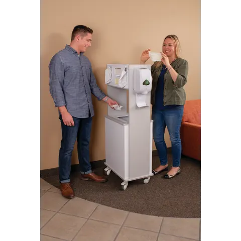 Bowman Dispensers/Marketlab-53250 Insight® Two-Sided Mobile Kiosk • 21.5"W x 14"D x 52"H