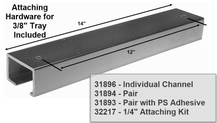 Therafin-31894-Tray Bracket, Arm Channel, Economy, Pair