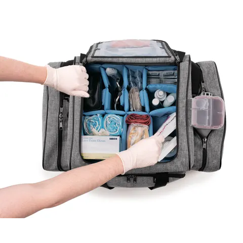 Hopkins Medical/Marketlab-539600-HGR Antimicrobial EZ-Open Shoulder Bag • 22"W x 15"D x 10"H, 1/ea