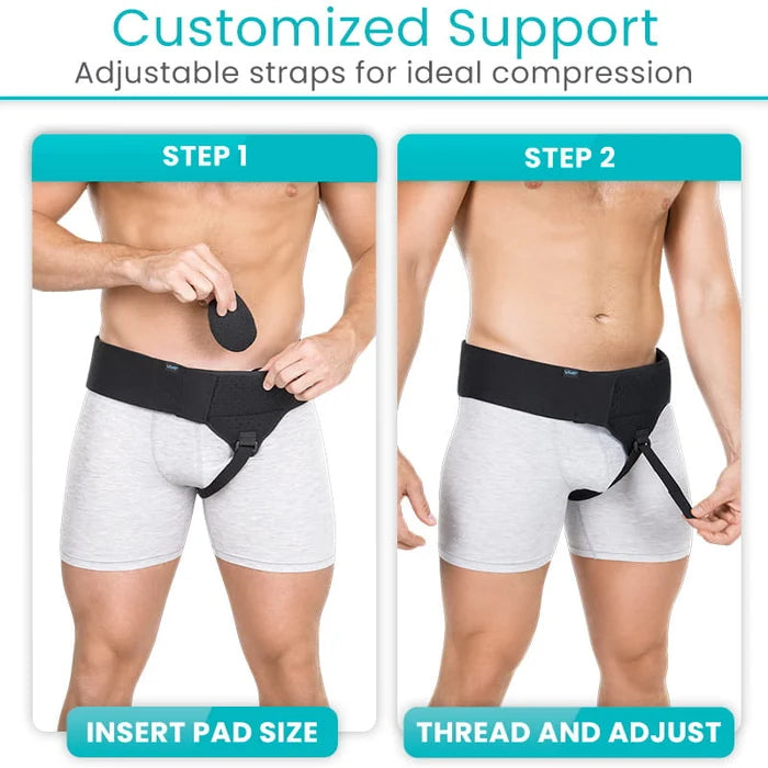 Vive Health-SUP3062BLKUNI Inguinal Hernia Belt