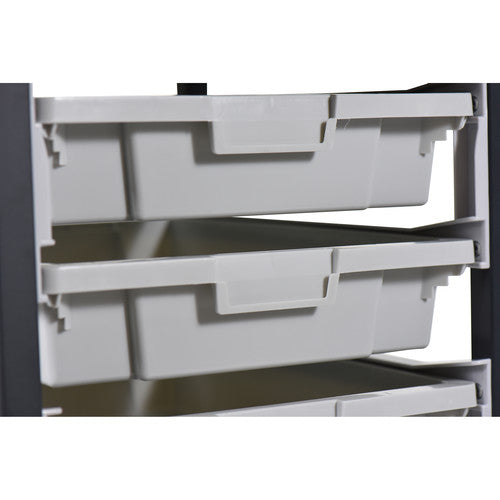 Luxor-MBS-DR-8S4L Double Row Mobile Bin Storage Unit (Small & Large Bins)