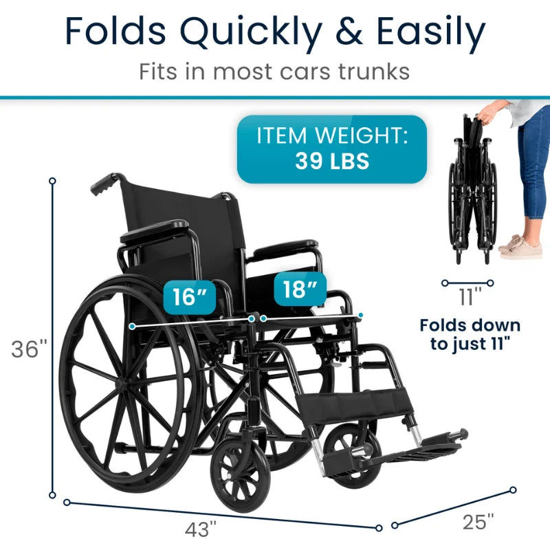 Vive Health/AccessGUDID-MOB1100BLU Core Wheelchair Blue (1 EA)