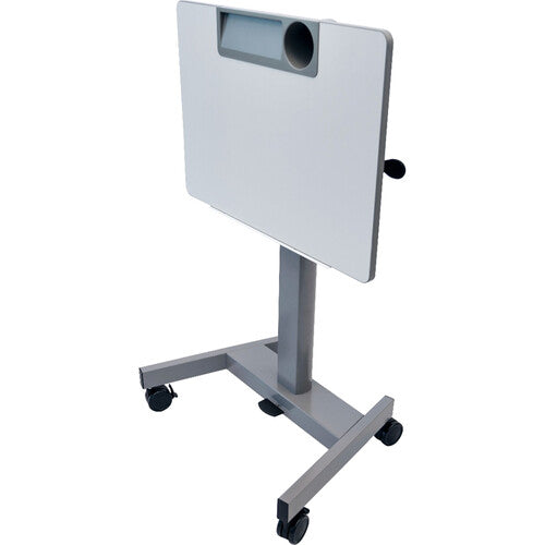 Luxor-STUDENT P TILT Pneumatic Adjustable Height Flip Top Student Nesting Desk Gray (28" x 21")