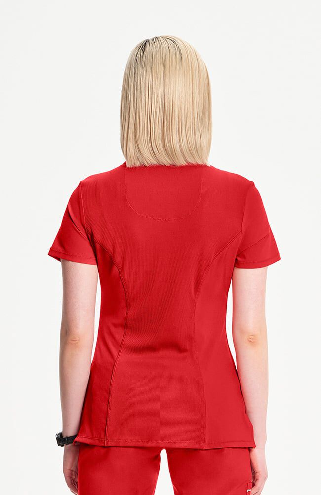 Infinity Women's 4-Pocket Knit Panel Mock Wrap Scrub Top