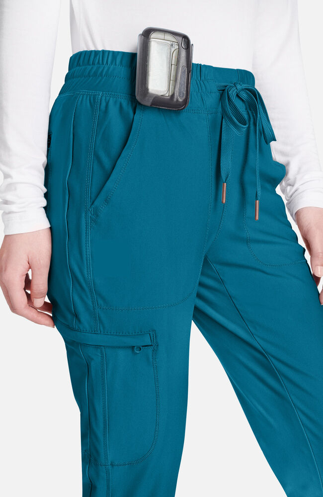 Cherokee Medical Women's Mid Rise Tapered Leg Drawstring Scrub Pant, Petite