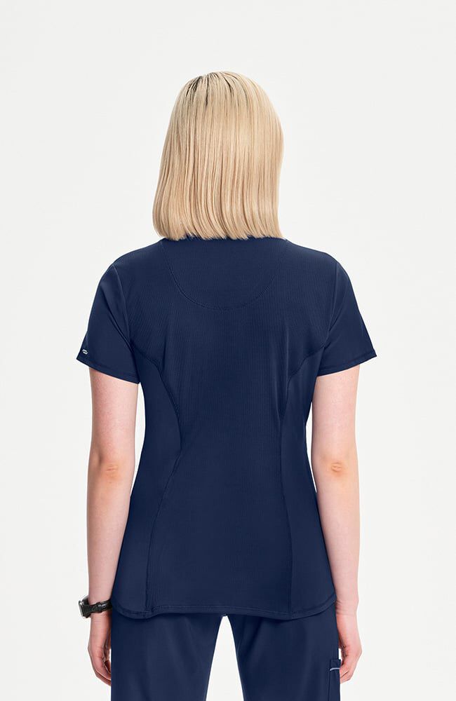 Infinity Women's 3-Pocket Knit Panel V-Neck Scrub Top