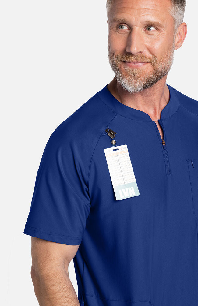 Cherokee Medical FORM Men's Quarter Zip Henley Scrub Top