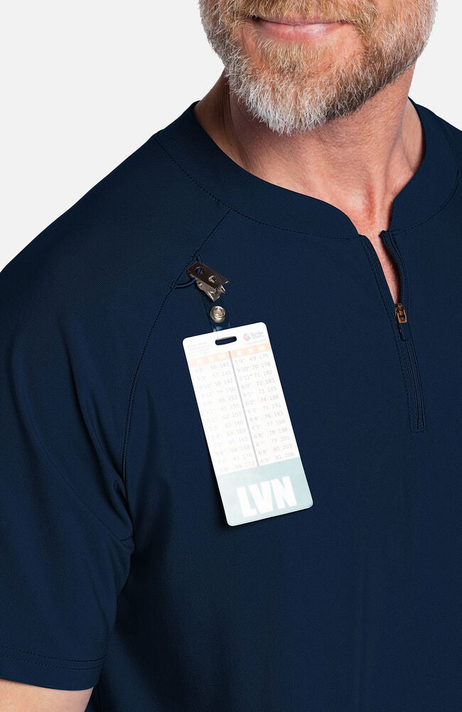 Cherokee Medical FORM Men's Quarter Zip Henley Scrub Top