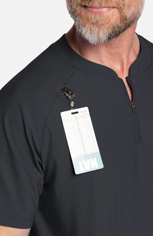 Cherokee Medical FORM Men's Quarter Zip Henley Scrub Top