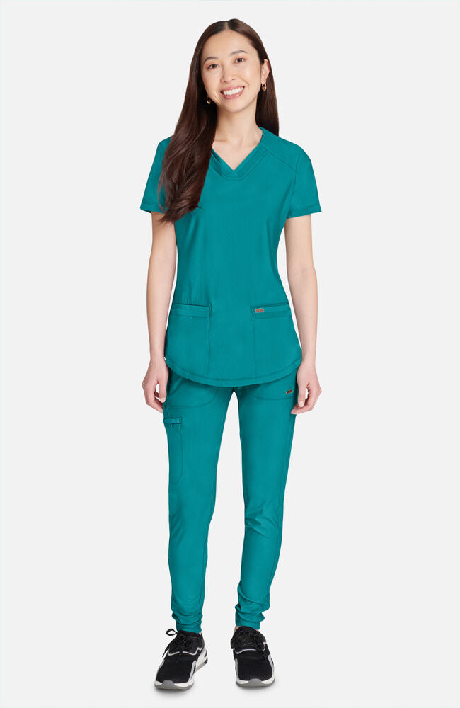 Cherokee Medical FORM Women's Curved Hemline V-Neck Scrub Top