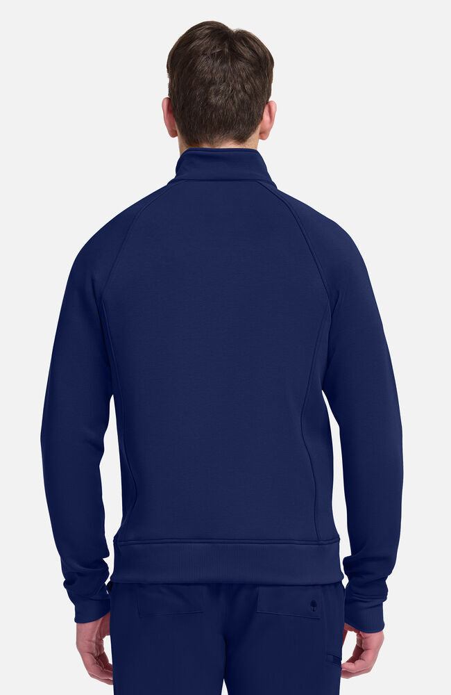 Lifestyle by Healing Hands Men's Zip Front Raglan Knit Scrub Jacket