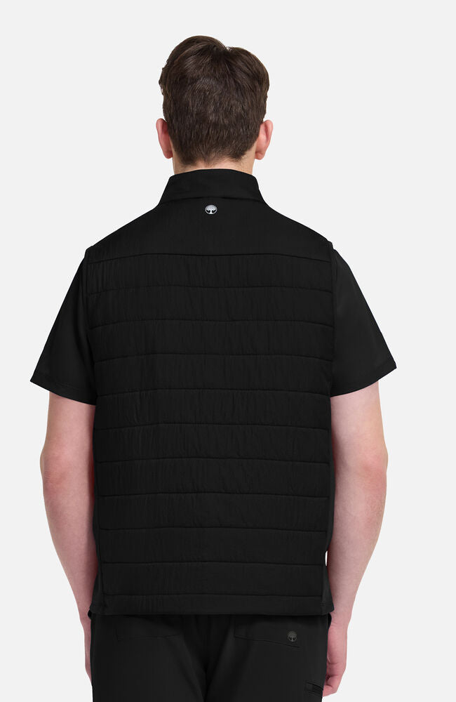 Lifestyle by Healing Hands Men's Zip Front Quilted 4-Pocket Scrub Vest