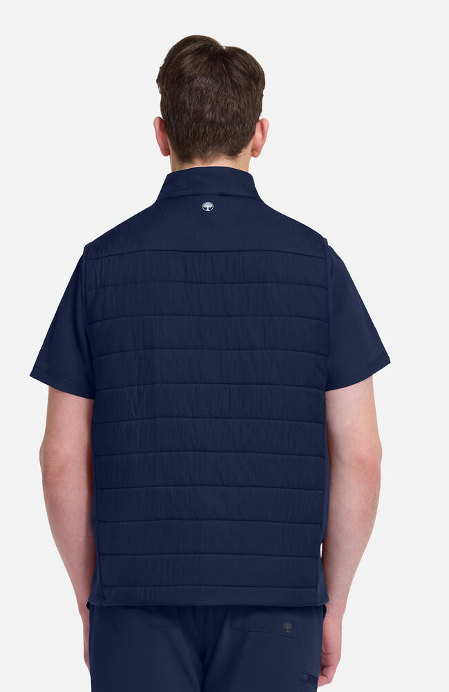 Lifestyle by Healing Hands Men's Zip Front Quilted 4-Pocket Scrub Vest