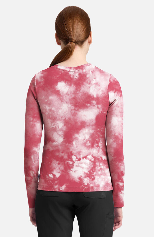 Purple Label by Healing Hands Women's Melissa Tie-Dye Print Underscrub Tee