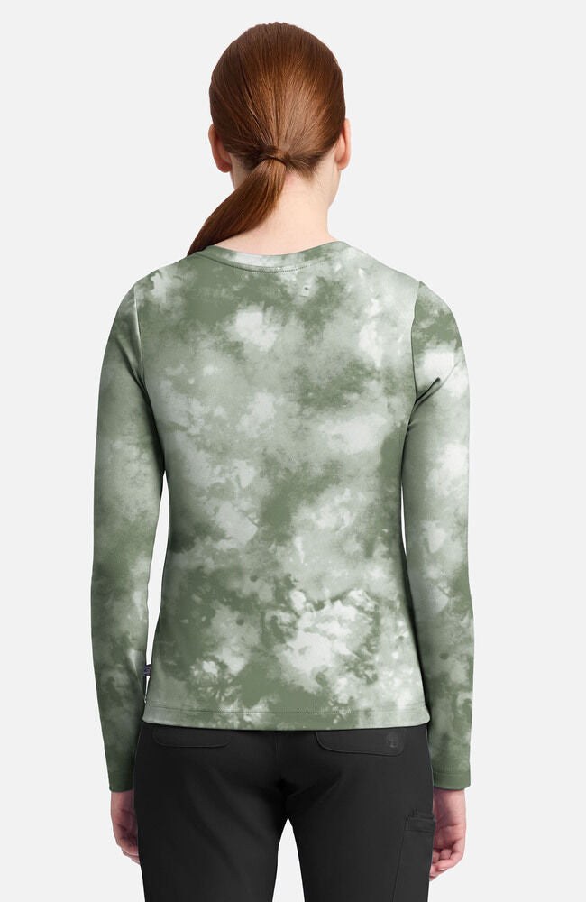 Purple Label by Healing Hands Women's Melissa Tie-Dye Print Underscrub Tee