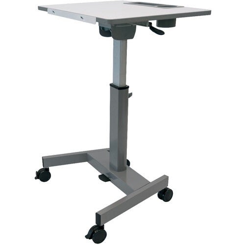 Luxor-STUDENT P TILT Pneumatic Adjustable Height Flip Top Student Nesting Desk Gray (28" x 21")
