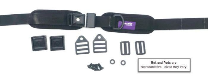 Therafin Belt, 1.5" Single Pull, PB Security Buckle, 9.25Lx2.5H Pads