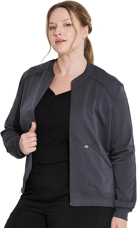 Balance by Dickies Women's Zip Front Solid Scrub Jacket