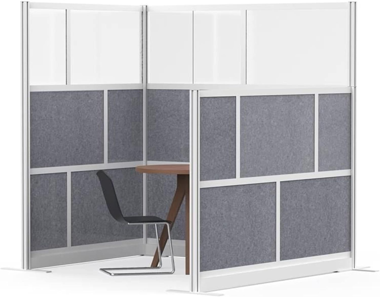 LUXOR MW-5370-FCGB Modular Wall Room Divider System - Black Frame - 53" x 70" Starter Wall