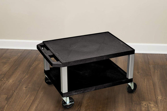 Luxor-WT16E 16" Tuffy 2-Shelf Utility Cart (16 x 24 x 18", Black)