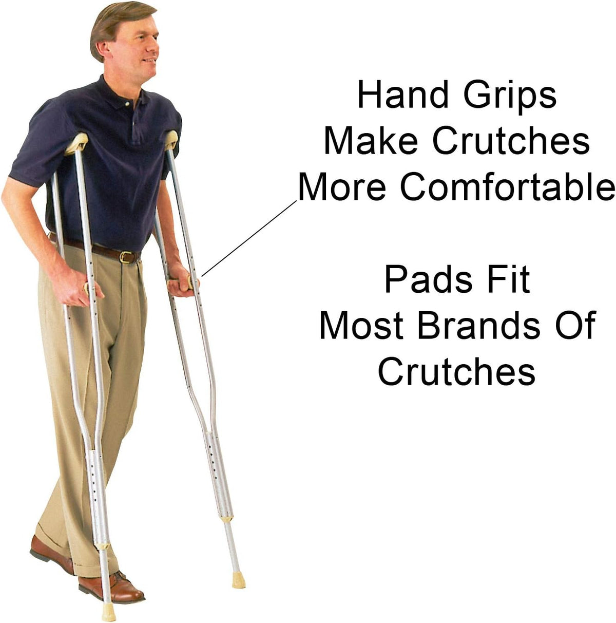 A2Z Mobility-PB-67 Push Button Adjustable Aluminum Crutches Adult: 5'2 " to 5'10