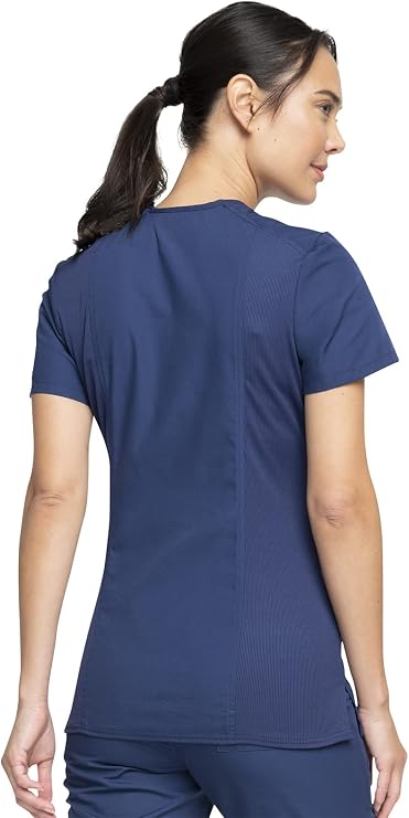 Cherokee Medical WW Originals Women's Mock Wrap Knit Panel Solid Scrub Top