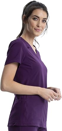 Cherokee Medical iFlex Women's V-Neck Knit Panel Solid Scrub Top