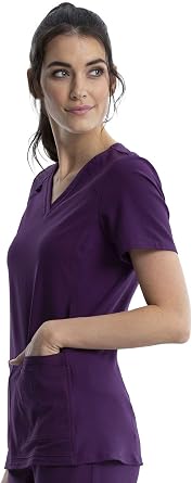 Cherokee Medical iFlex Women's V-Neck Knit Panel Solid Scrub Top