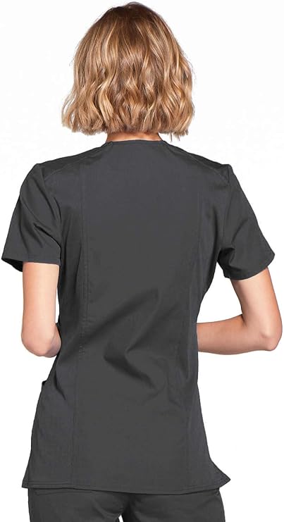 Cherokee Medical WW Originals Women's Mock Wrap Knit Panel Solid Scrub Top