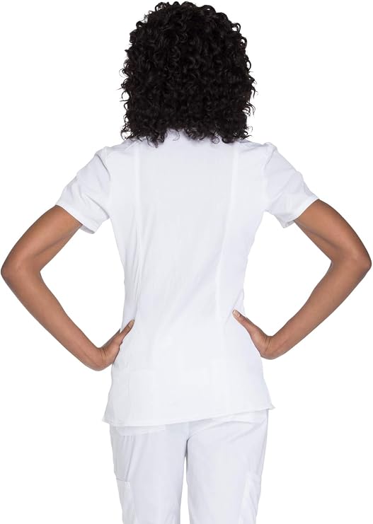 Cherokee Medical WW Originals Women's Mock Wrap Knit Panel Solid Scrub Top
