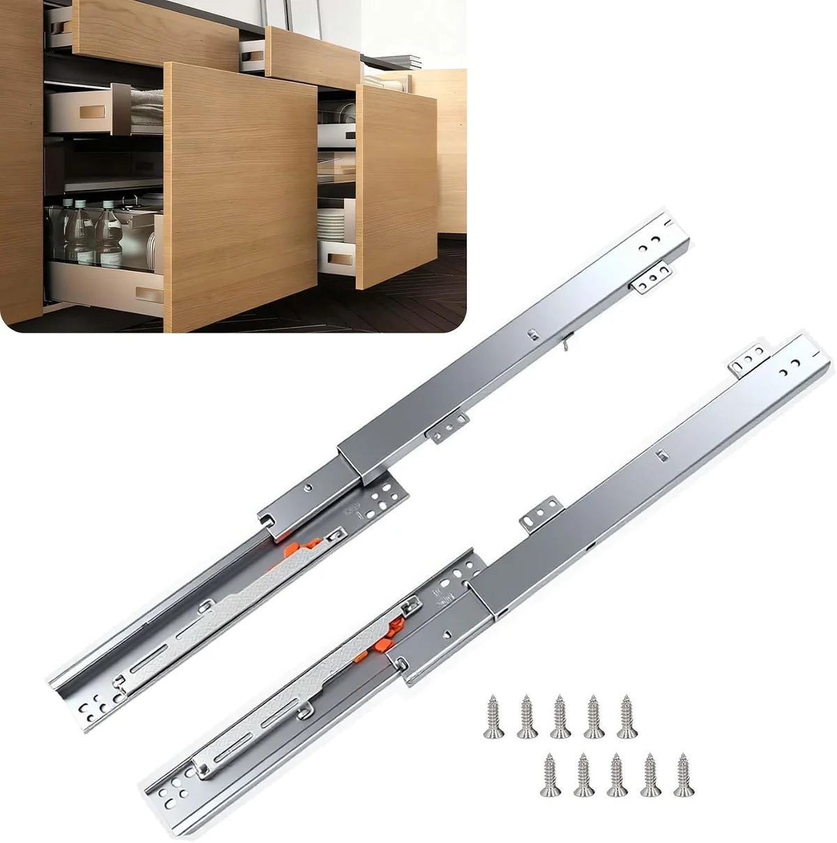 Harloff-40000267 16in Full-Extension Drawer Slide, Soft Close (1 EA)