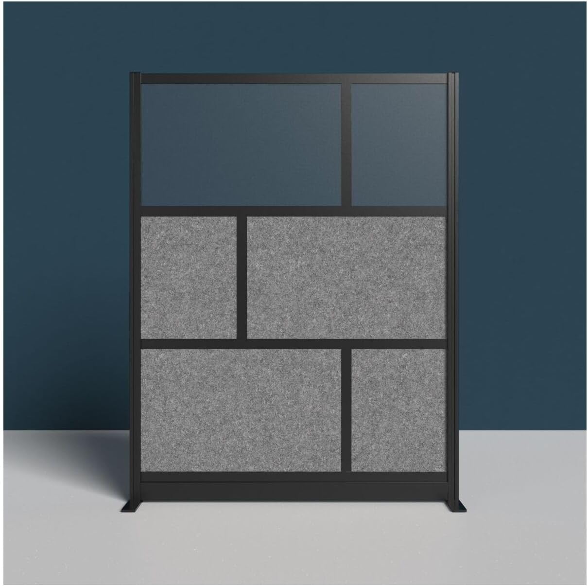 LUXOR MW-5370-FCG Expanse Modular Wall Room Divider System, Silver Frame, 53" x 70" Starter Wall