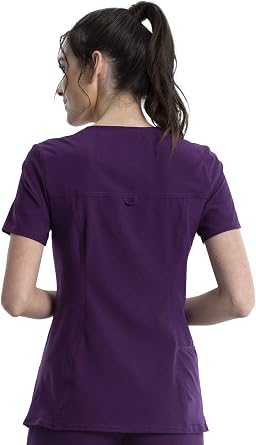 Cherokee Medical iFlex Women's V-Neck Knit Panel Solid Scrub Top