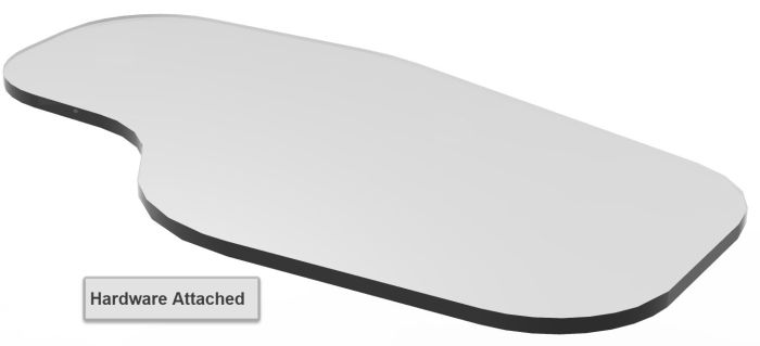 Therafin-31781-Half Tray, Clear 3/8", Standard w/ Quantum TB3 Bracket, Left