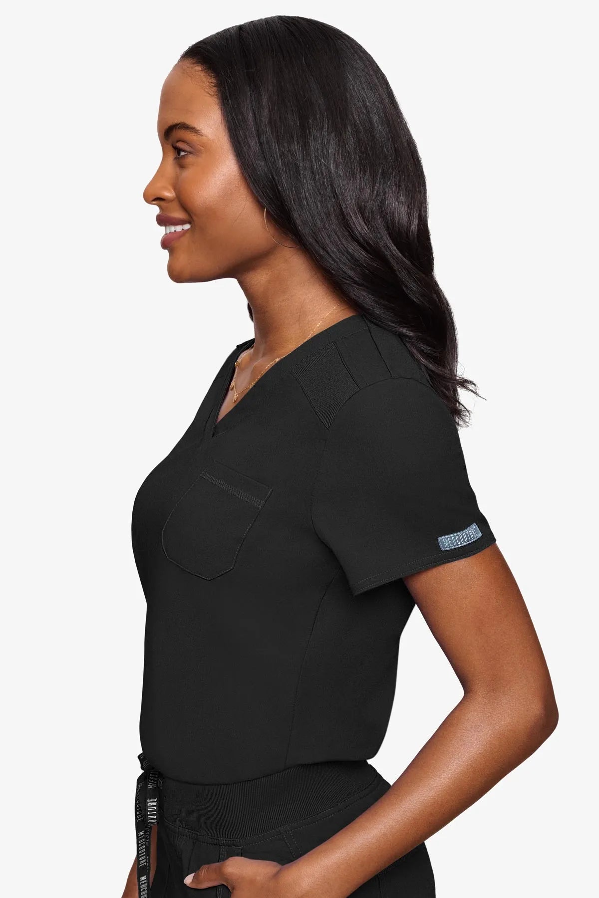 Med Couture Women's Touch V - Neck Chest Pocket Top