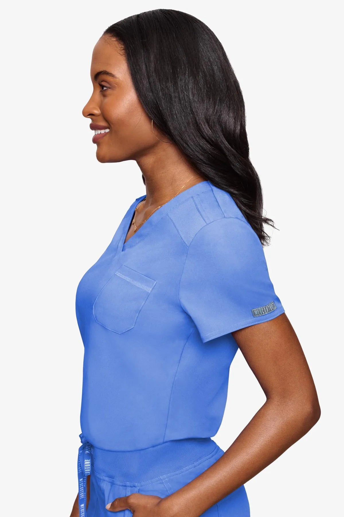 Med Couture Women's Touch V - Neck Chest Pocket Top