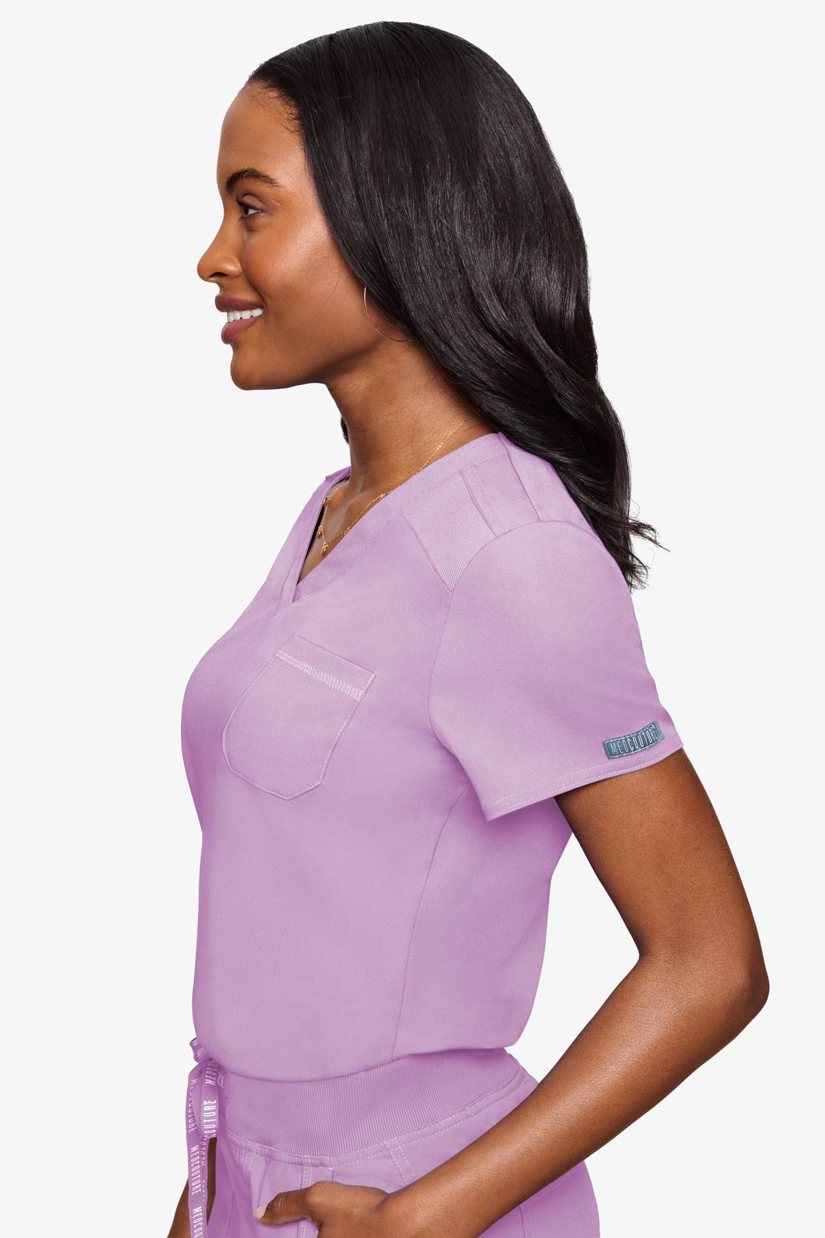 Med Couture Women's Touch V - Neck Chest Pocket Top