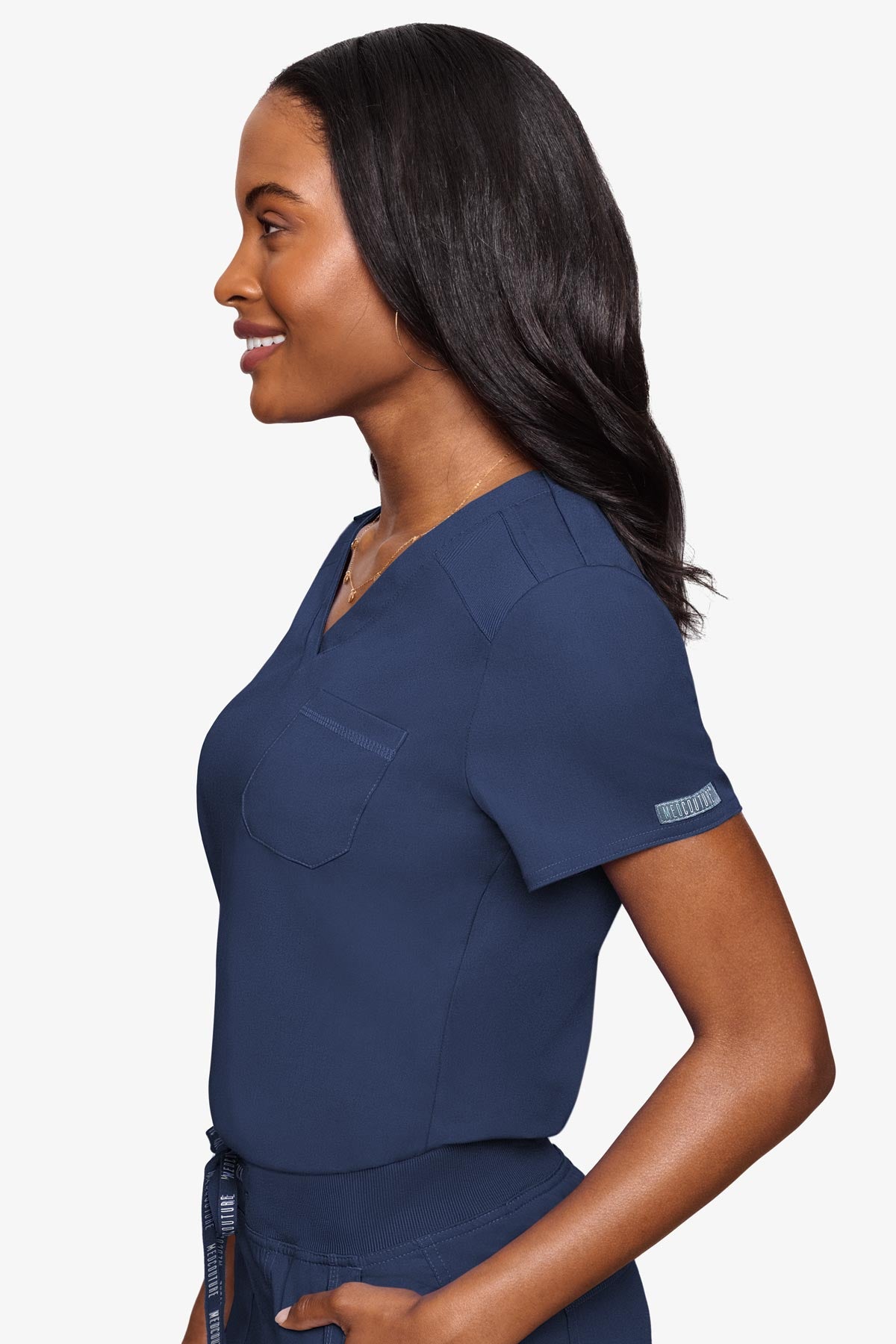 Med Couture Women's Touch V - Neck Chest Pocket Top