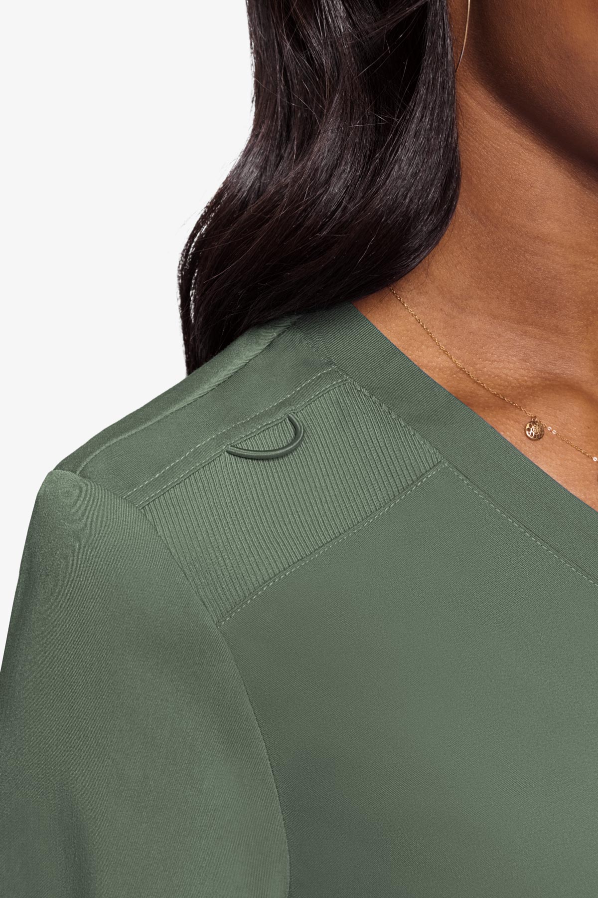 Med Couture Women's Touch V - Neck Chest Pocket Top
