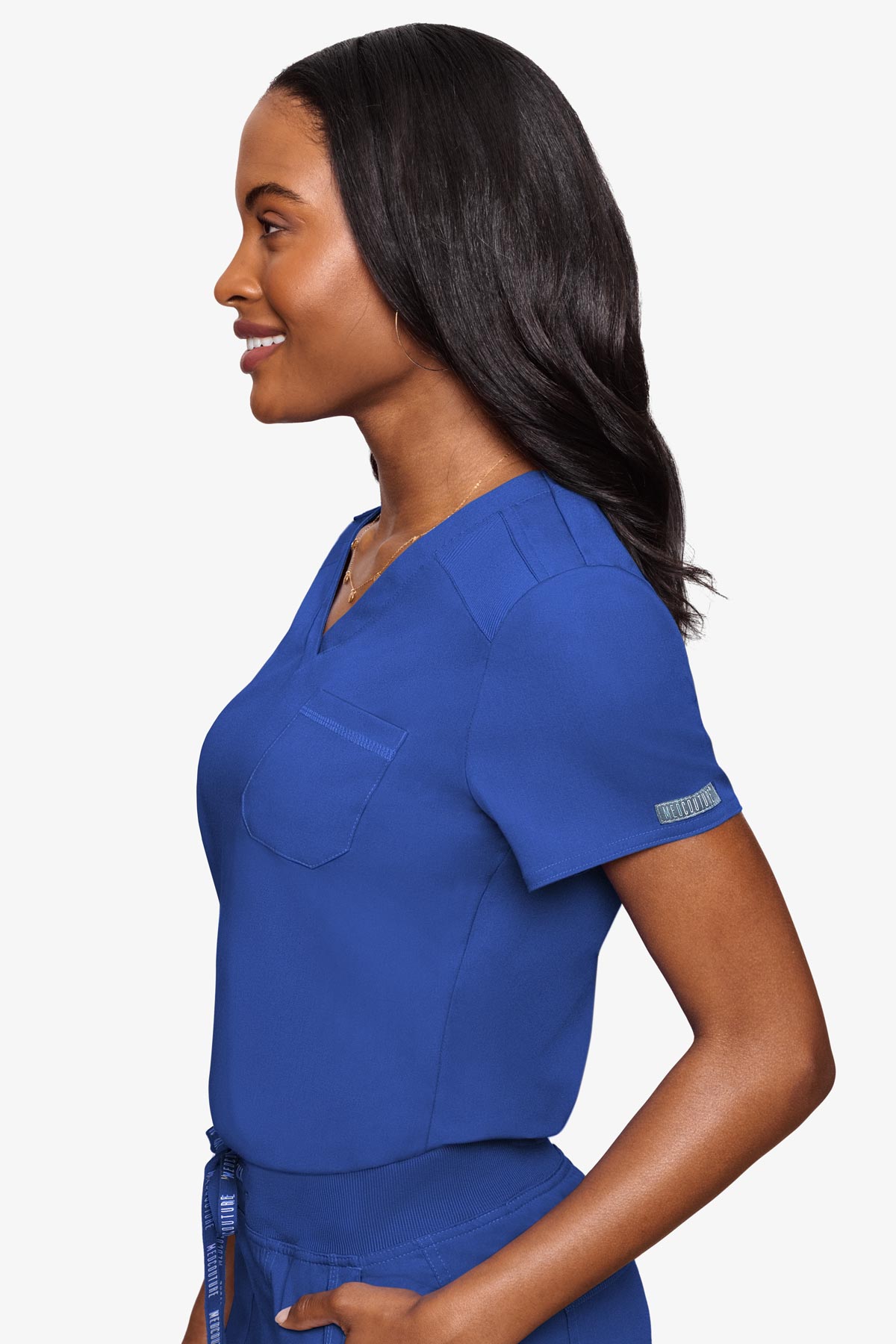 Med Couture Women's Touch V - Neck Chest Pocket Top