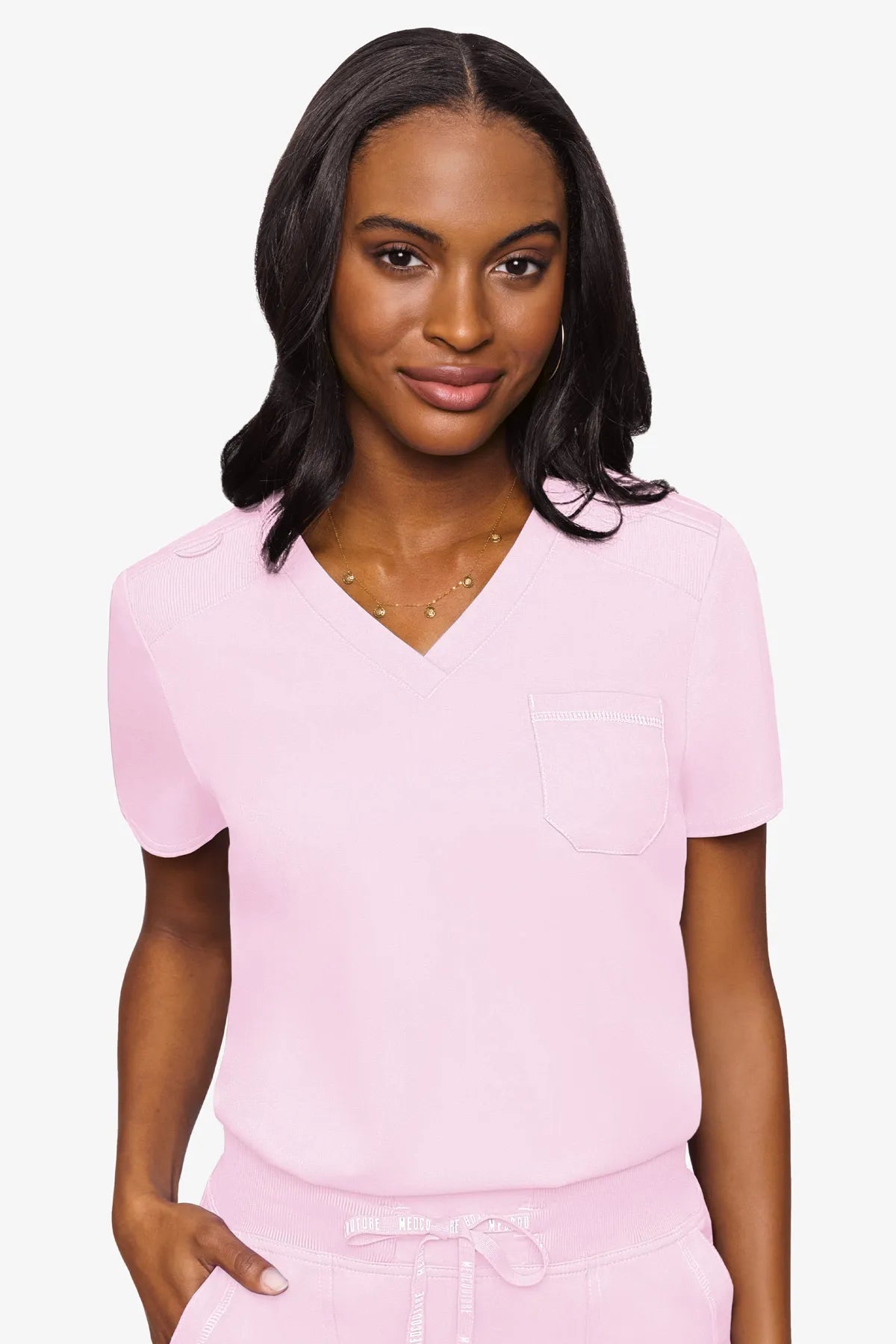 Med Couture Women's Touch V - Neck Chest Pocket Top