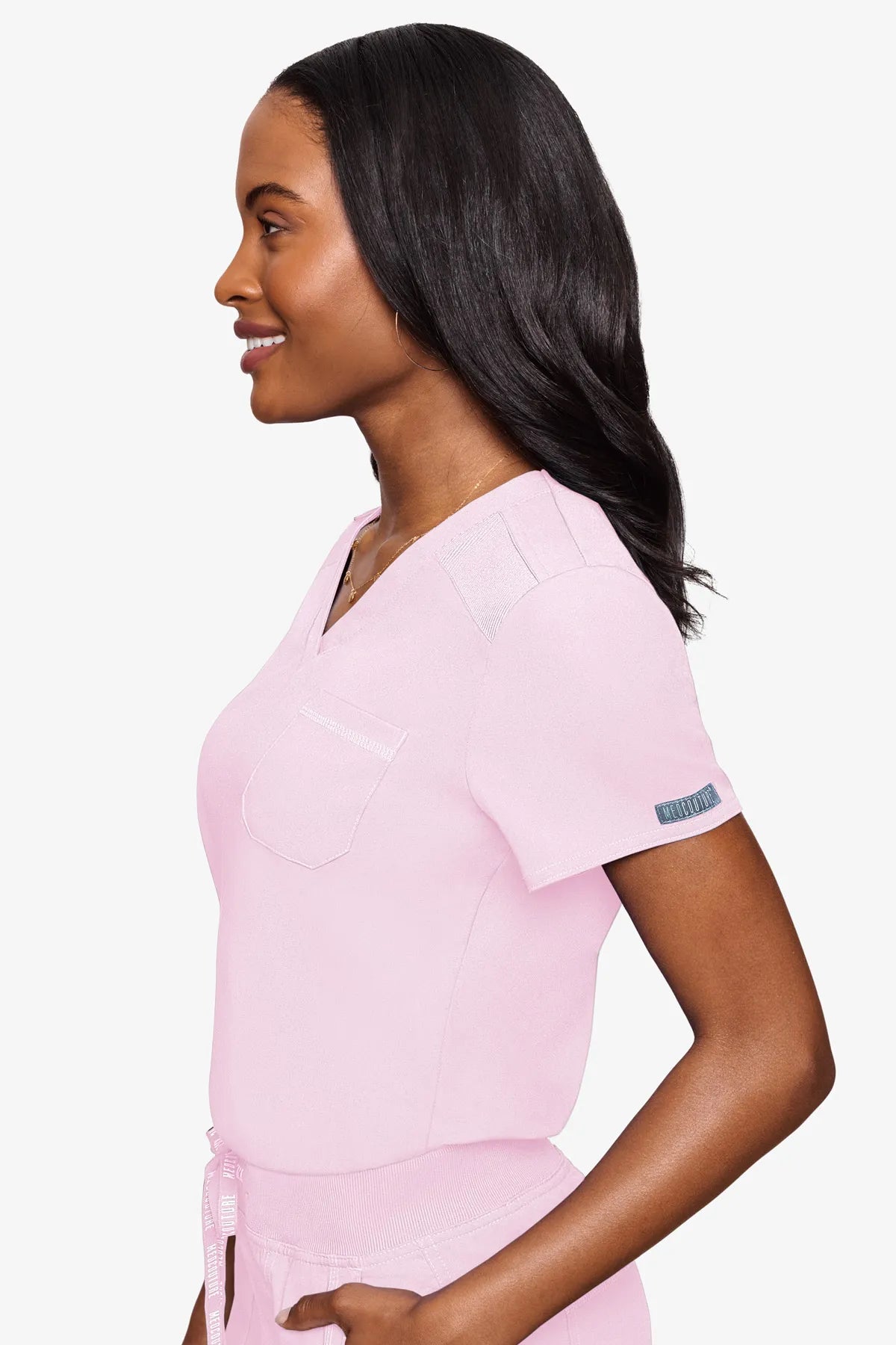 Med Couture Women's Touch V - Neck Chest Pocket Top