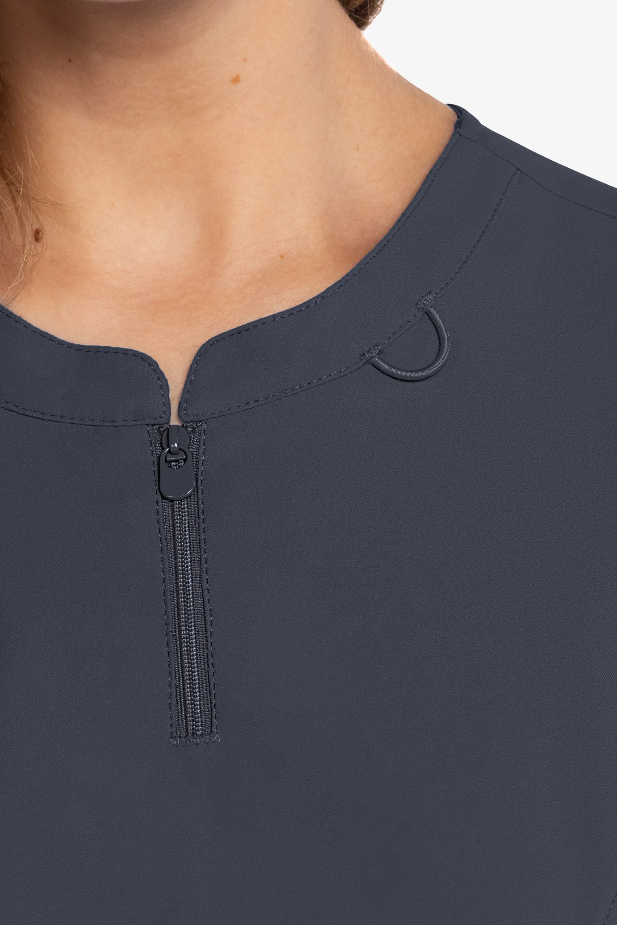 Med Couture Insight Women's Henley Zip Front Top