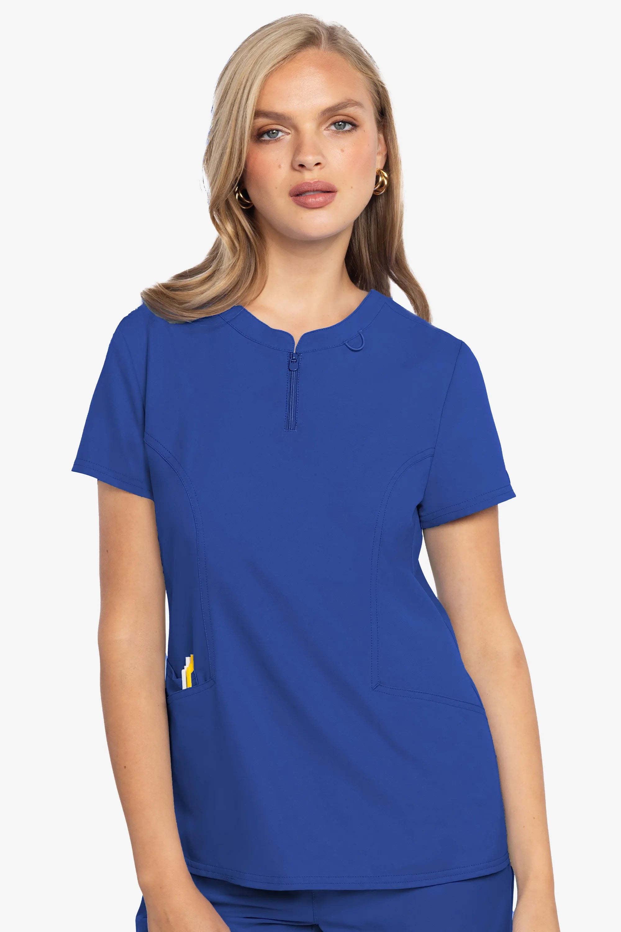 Med Couture Insight Women's Henley Zip Front Top